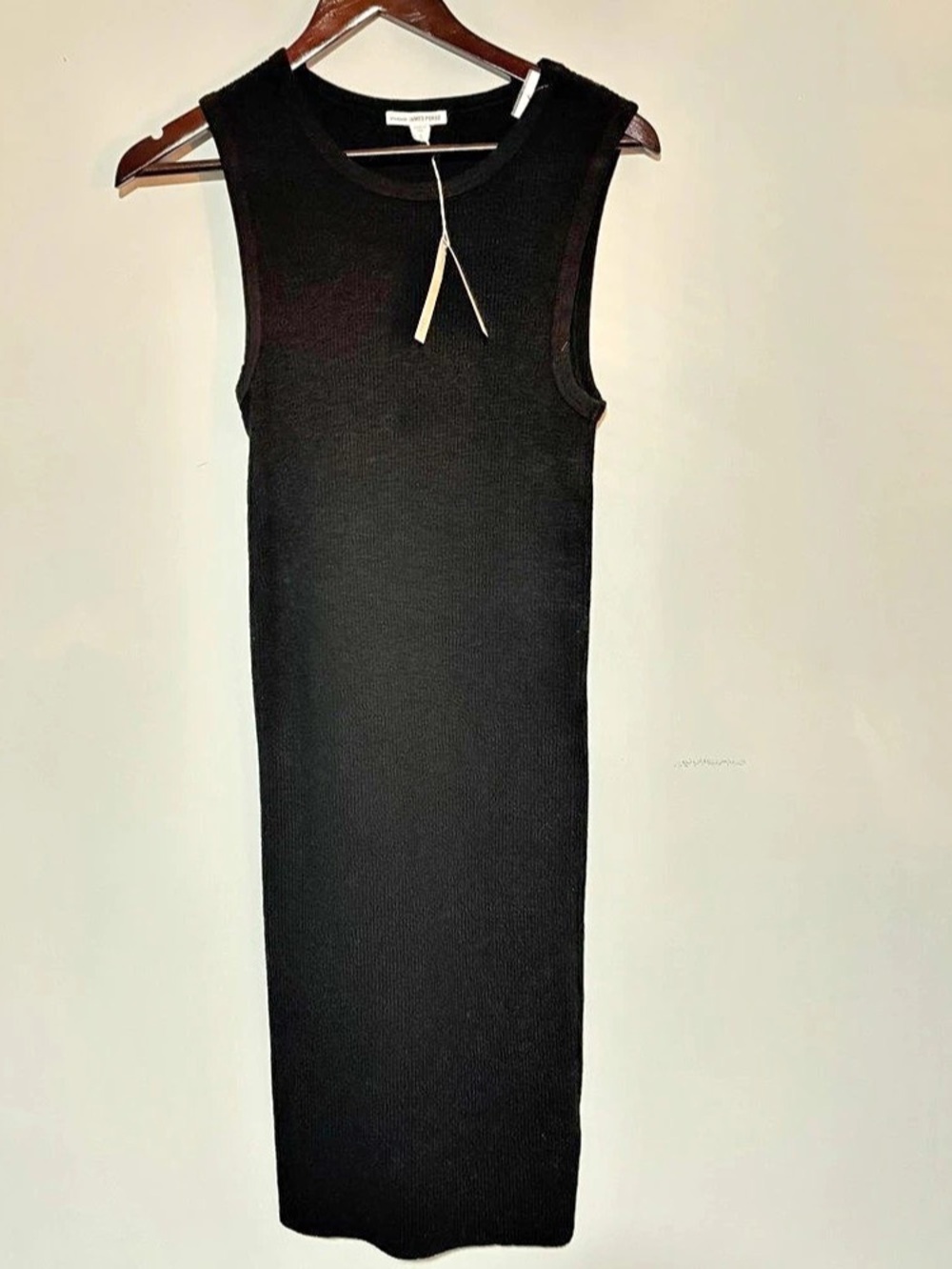 James Perse Ribbed Midi Dress in Black Size 2 NWT